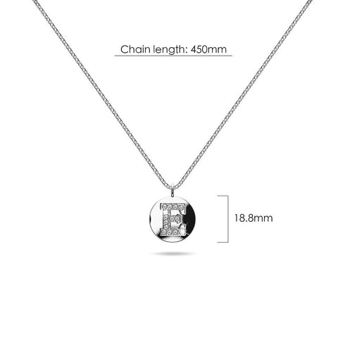 Solid 925 Sterling Silver Initial Alphabet Personalised Disc Necklace
